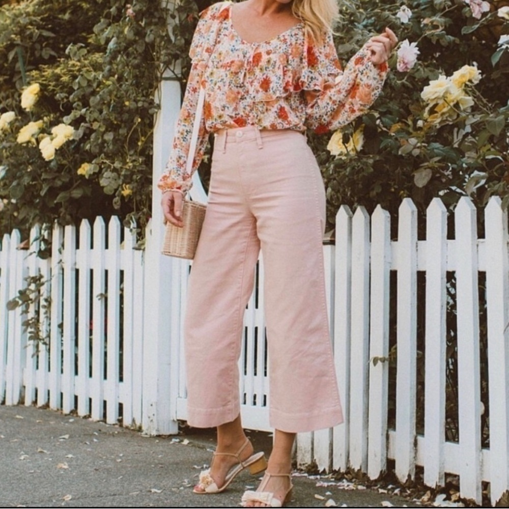 Madewell Emmet high waist cropped wide leg jeans